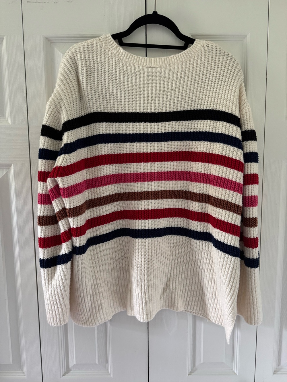 Striped Cream Knit Sweater - Multicolor Stripe - Picture 3 of 4